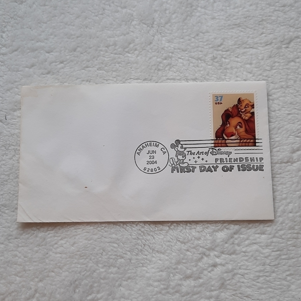 Art of Disney friendship Lion King stamp first day